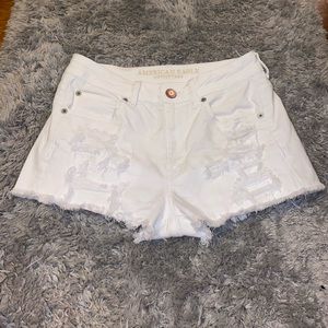 White Jean Shorts